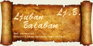 Ljuban Balaban vizit kartica